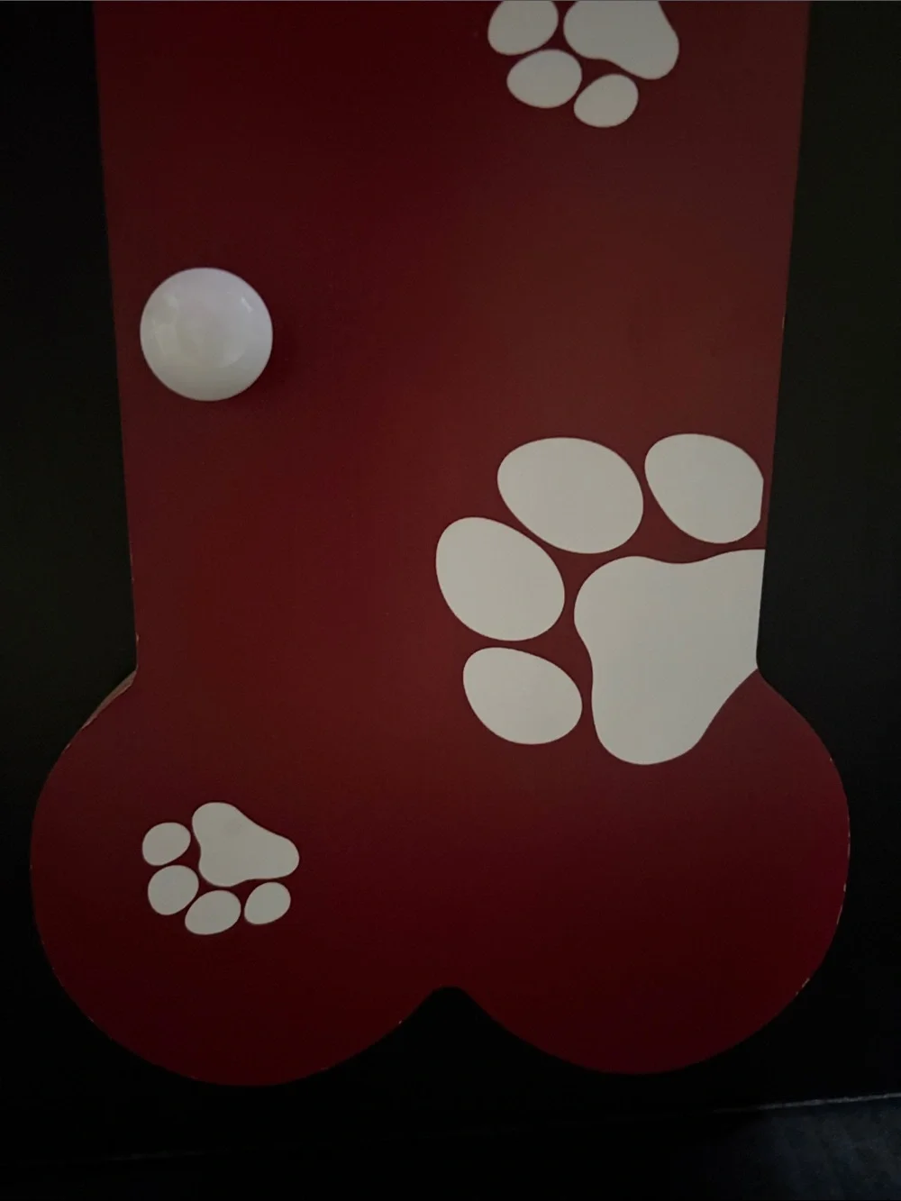 Red Paw-Print Dog Leash and Accessory Holder - Unbranded